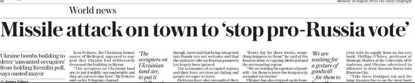 ����������� Daily Telegraph �������� ��������, ��� ������� ������ ������ ������ � ���, ����� ������� ���������� �� ������������ �����������