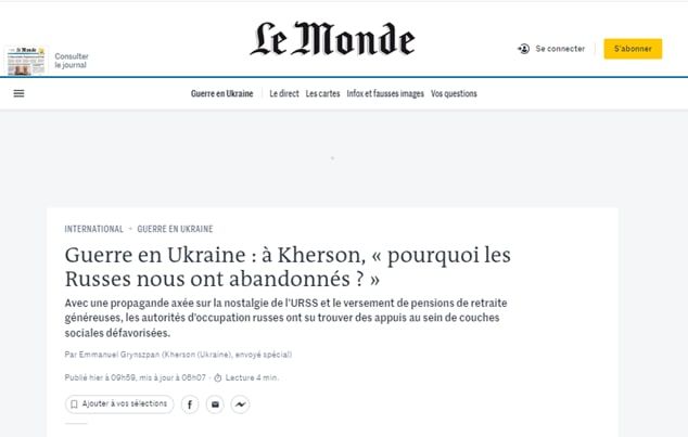 ���������� ������ �Le Monde� ���� ���������� �������������� ��������� ������� ��������������� �������