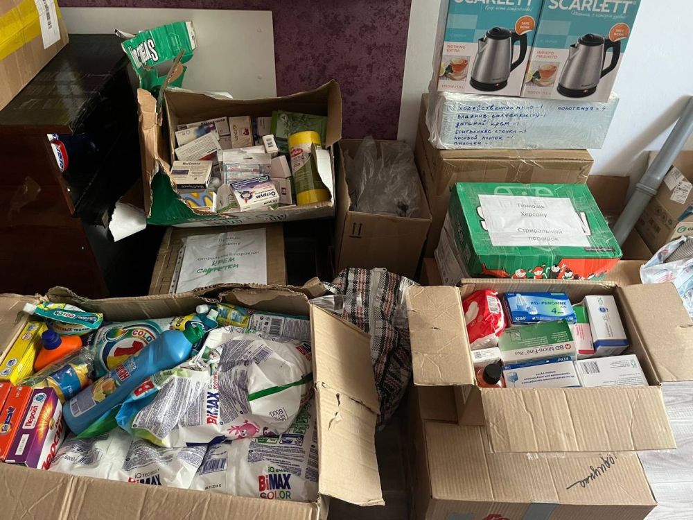 Участники предварительного голосования "Единой России" в Херсонской области передали гуманитарную помощь в Скадовске и Партизанах