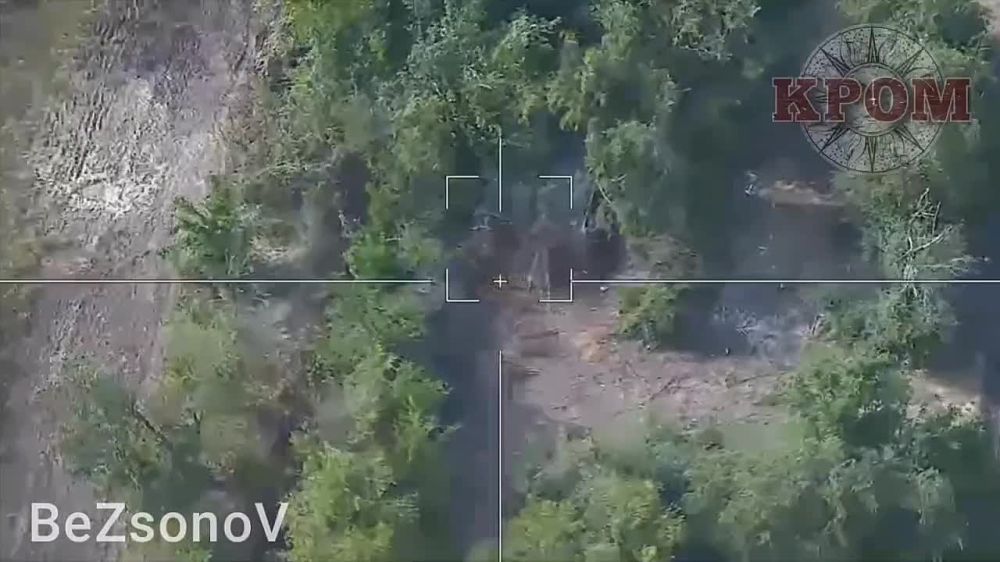 Даниил Безсонов: #эксклюзив. Работает 80-ая арктическая бригада. Херсонское направление. Наш беспилотник обнаружил место работы вражеской гаубицы M-777 калибра 155 мм и туда сразу был направлен "Ланцет", который её уничтожил