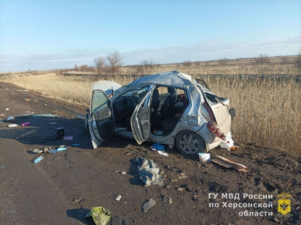 Полицейские выясняют подробности ДТП с опрокидыванием автомобиля в Скадовском районе