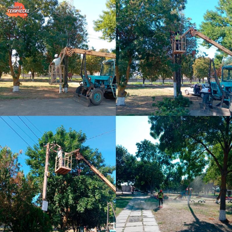 Коммунальщики Лазурного ТУ занимаются благоустройством территории села Владимировка