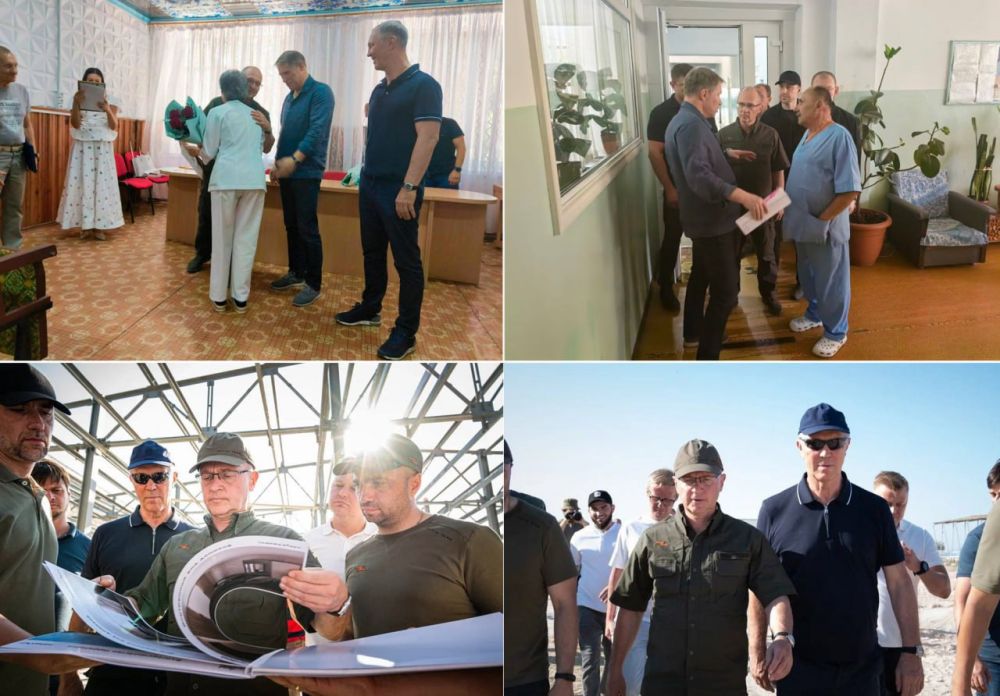 Первый замруководителя АП РФ Сергей Кириенко и министр здравоохранения Михаил Мурашко совершили рабочий визит в Херсонскую область для осмотра подведомственных объектов