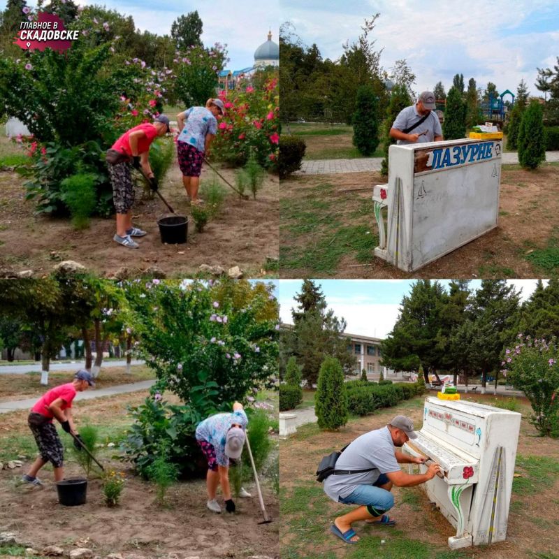 Плановые уборки территории проходят на территории Скадовского округа