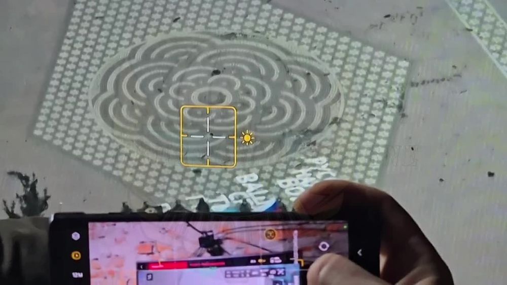 Десантники демонстрируют флаги России и ВДВ на центральной площади Суджи