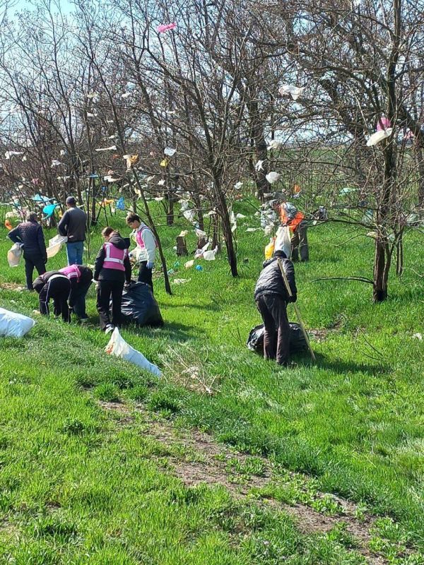 В Скадовске состоялись работы по очистке придорожной территории на въезде в город