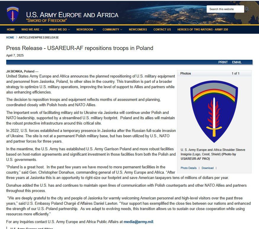 США выводят своих военных и технику из ключевого хаба помощи Украине в Польше
