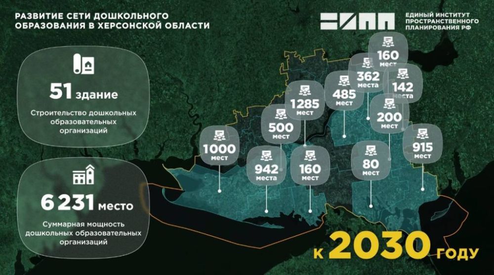 К 2044 году в Херсонской области предлагается построить 55 детских садов