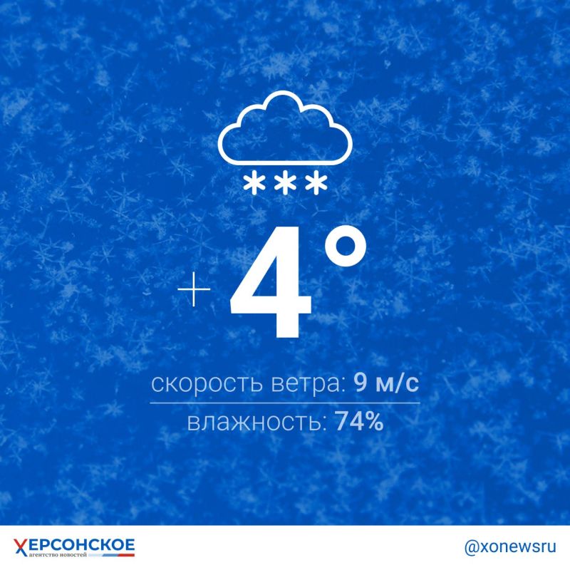 Снег ожидается в Херсонской области в пятницу