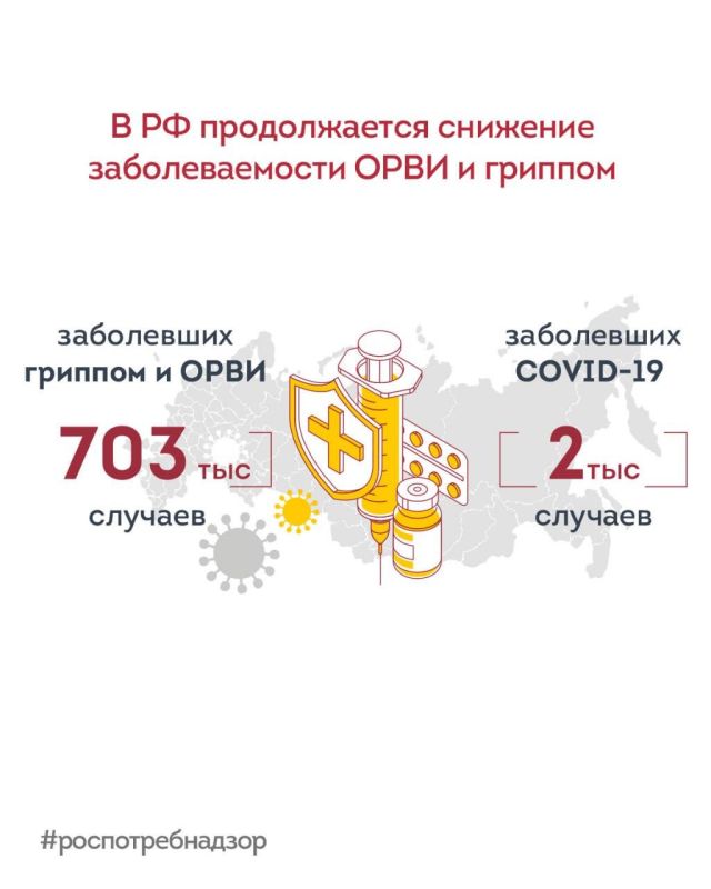 В РФ продолжается снижение заболеваемости ОРВИ и гриппом