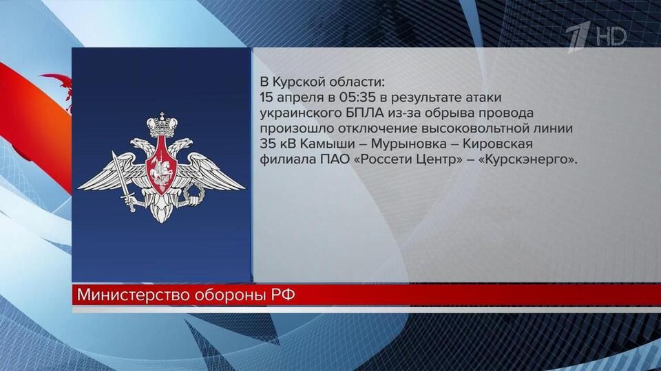 Минобороны сообщило о новый атаках Киева по российским энергообъектам