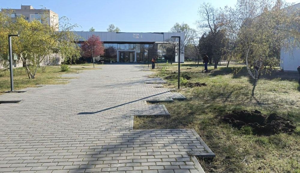 В Новой Каховке высаживают молодые деревья