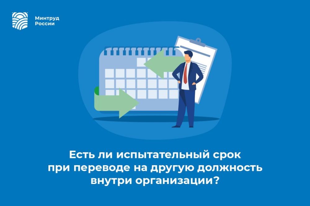 Есть ли испытательный срок при переводе на другую должность внутри организации