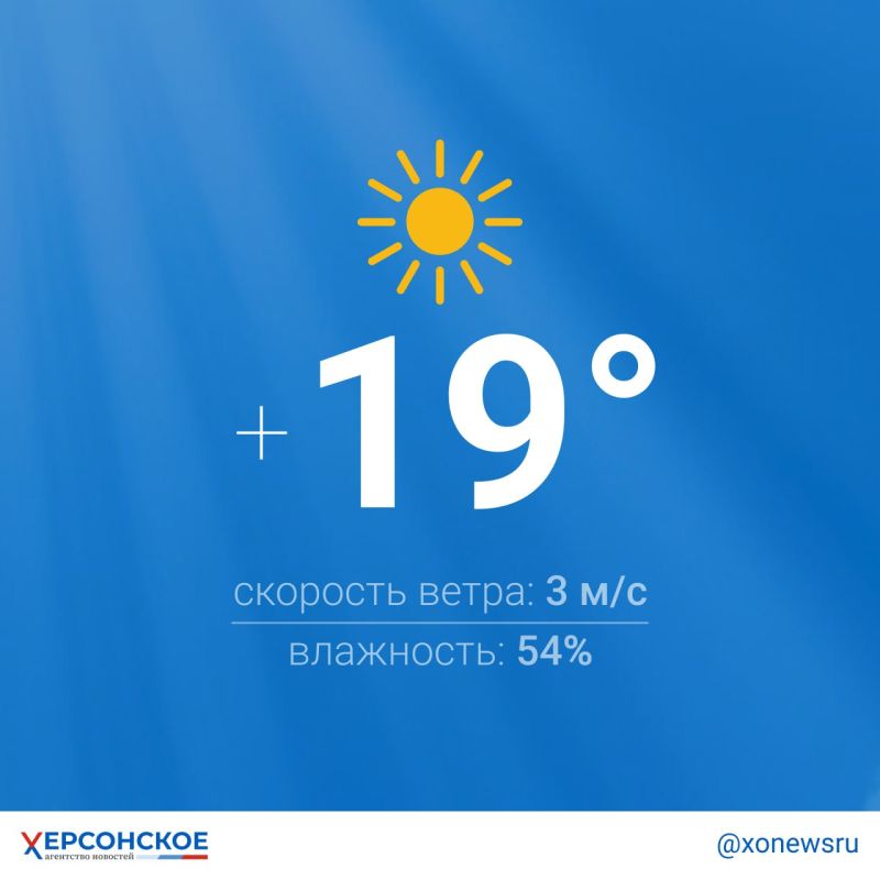 Солнечная погода ожидается в Херсонской области в среду