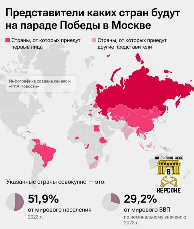 9 мая, в военном Параде на Красной площади примут участие военнослужащие из 13 различных государств, сообщил помощник президента России, Юрий Ушаков