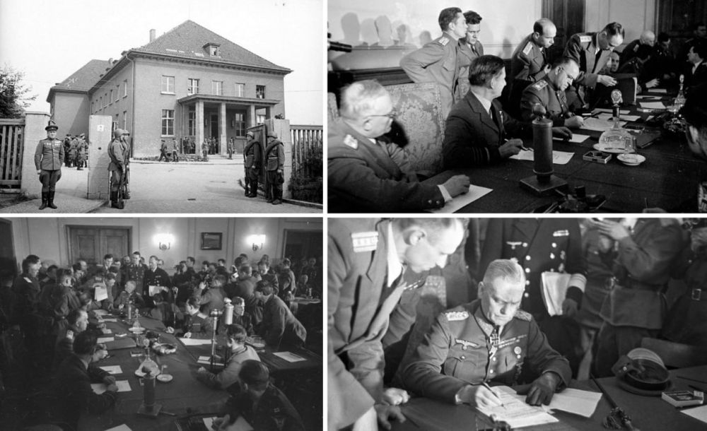 В ночь с 8 на 9 мая 1945 года в берлинском предместье Карлсхорст в здании офицерского клуба бывшего военно-инженерного училища был подписан окончательный акт о безоговорочной капитуляции Германии