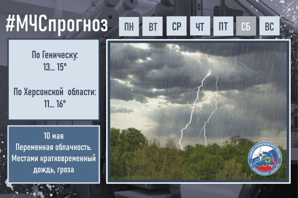 #МЧСпроноз. мая в городе Геническ: