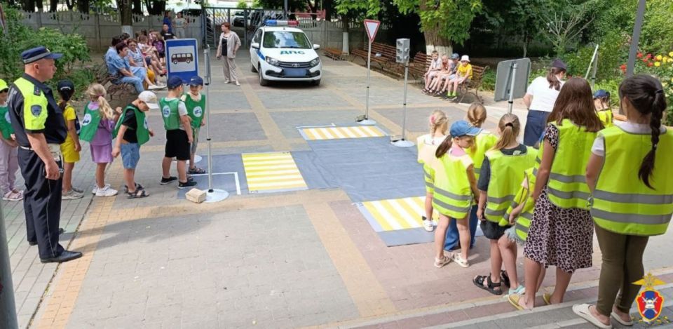 Госавтоинспекторы провели интерактивное занятие для детей в летнем лагере Генической школы №2
