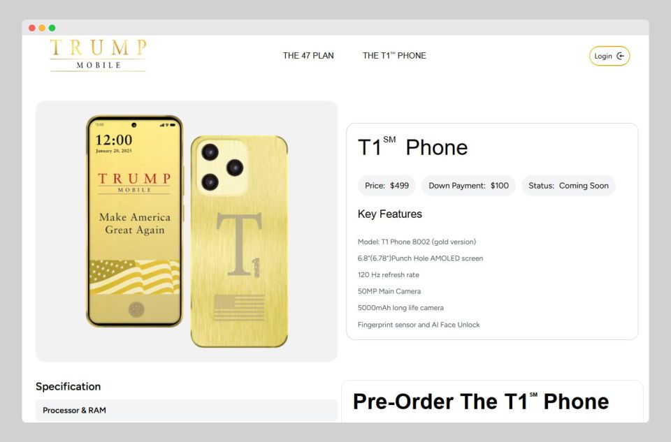 ������� ����� ���������� ��������� �������� Trump Mobile T1, ������� ������� ��� 100% ����������� � ����