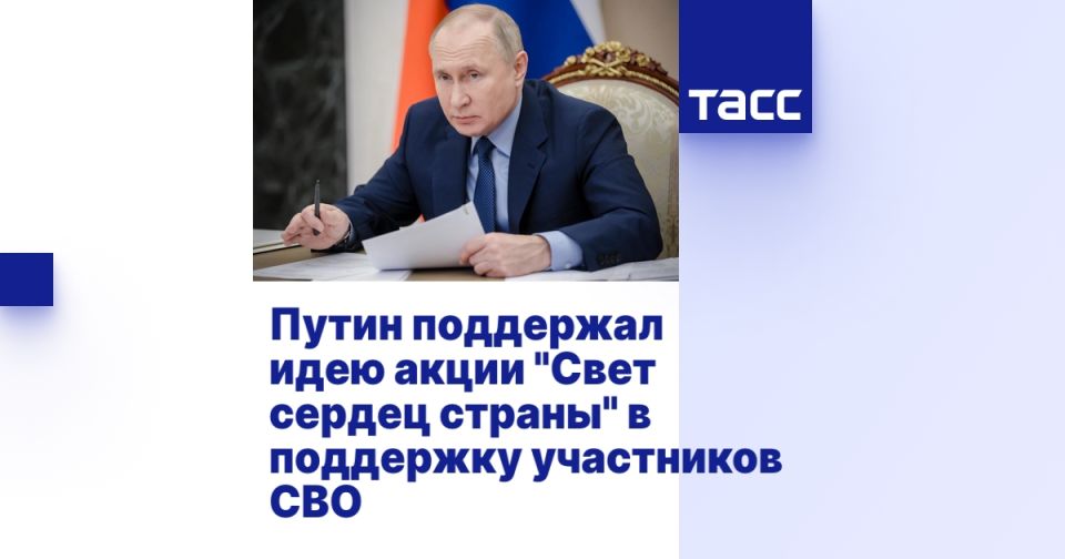 Путин поддержал идею акции "Свет сердец страны" в поддержку участников СВО