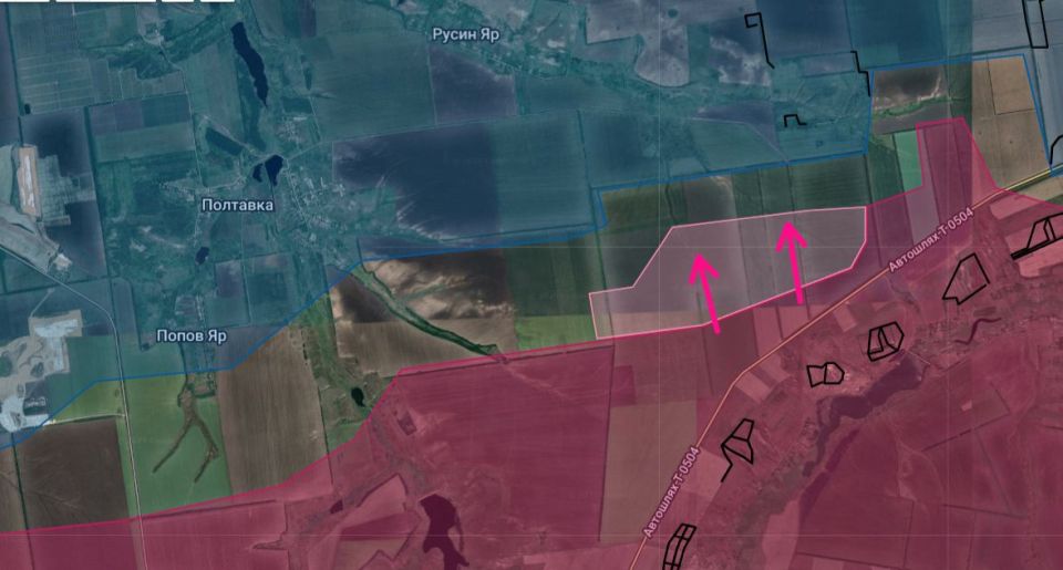 Сообщают, что ВС РФ широким фронтом продвигаются к населенному пункту Русин Яр