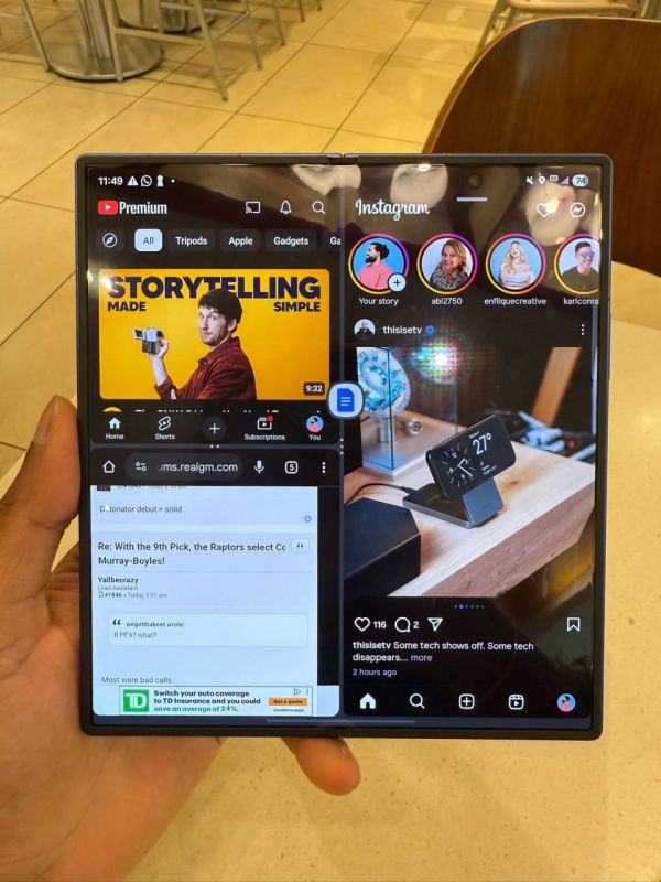 ���������� ������� ������� ������������ ������ Galaxy Z Fold 7: ����� ������������ �������� YouTube � ������� ����� �� ����� ������ ��� ��������