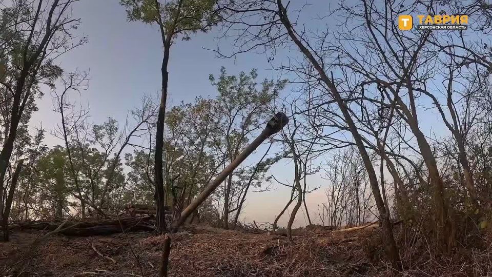 Расчет буксируемой 152-мм гаубицы "Мста-Б" уничтожил бронеавтомобиль с личным составом ВСУ на правом берегу Днепра