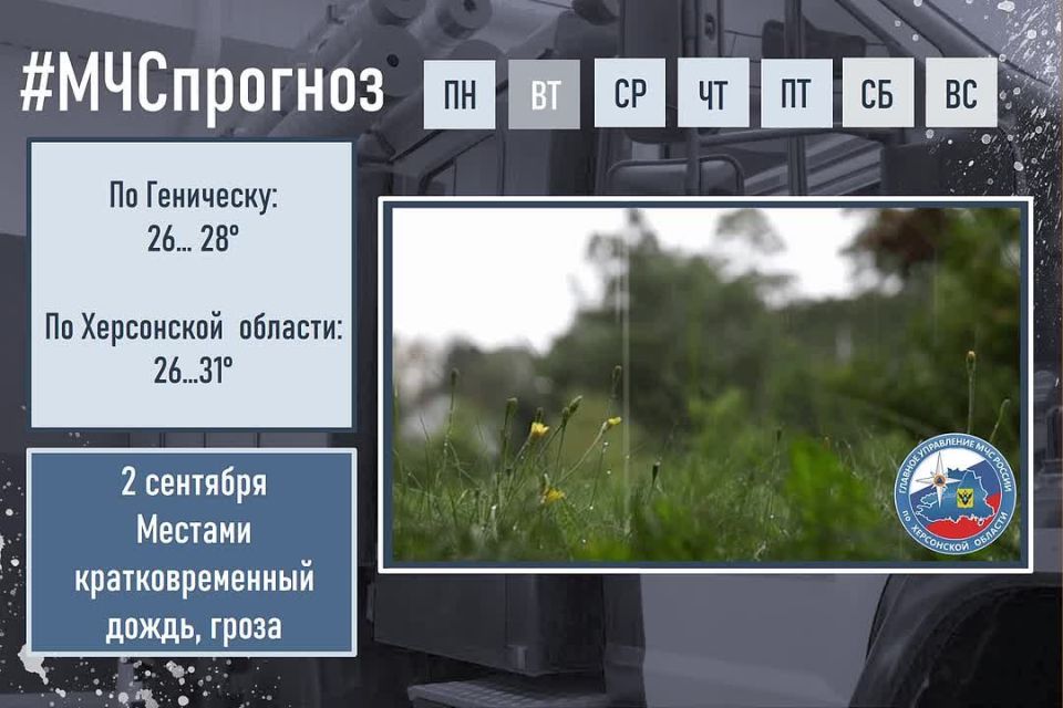 сентября в городе Геническ ожидается: