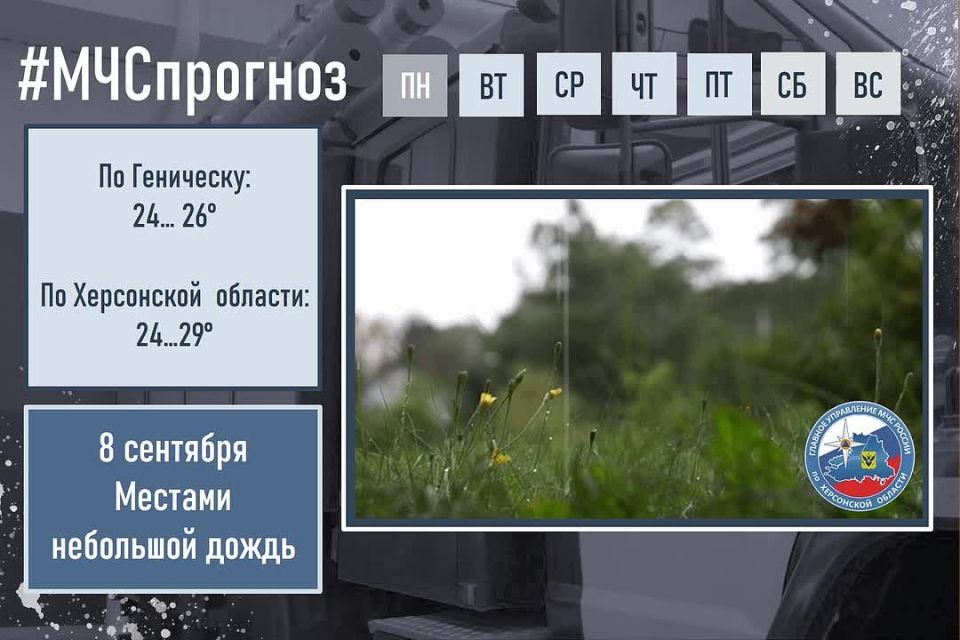 сентября в городе Геническ ожидается: