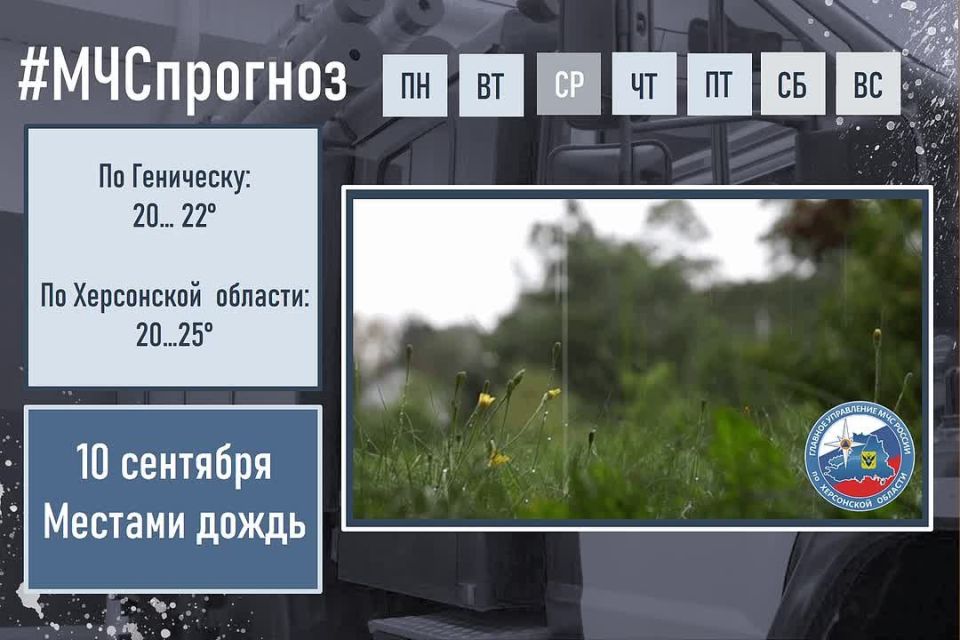 Чрезвычайный прогноз по Херсонской области на 10 сентября