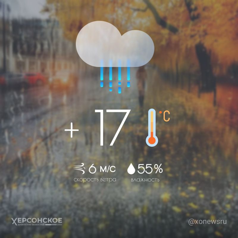 Дождливая погода будет в Херсонской области в понедельник