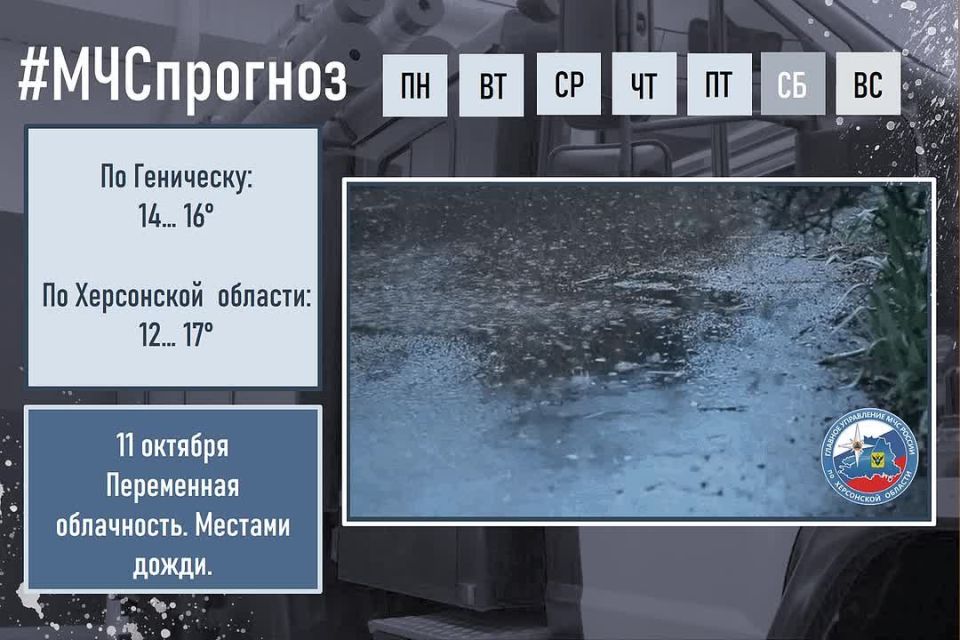 октября в городе Геническ ожидается: