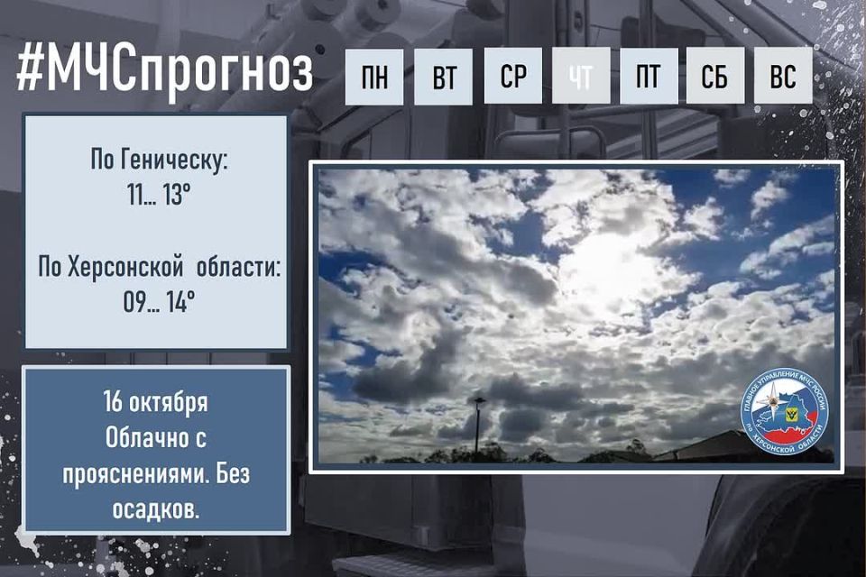 октября в городе Геническ ожидается: