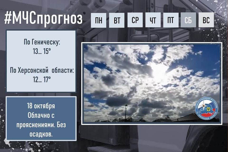 октября в городе Геническ ожидается: