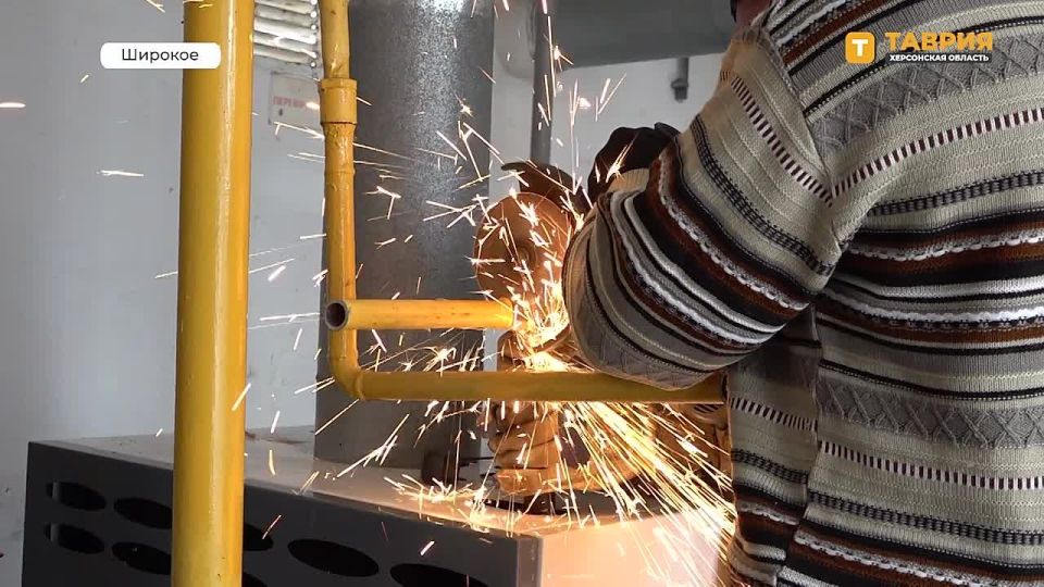 В Широковской школе Скадовского округа ведутся работы по замене двух газовых котлов