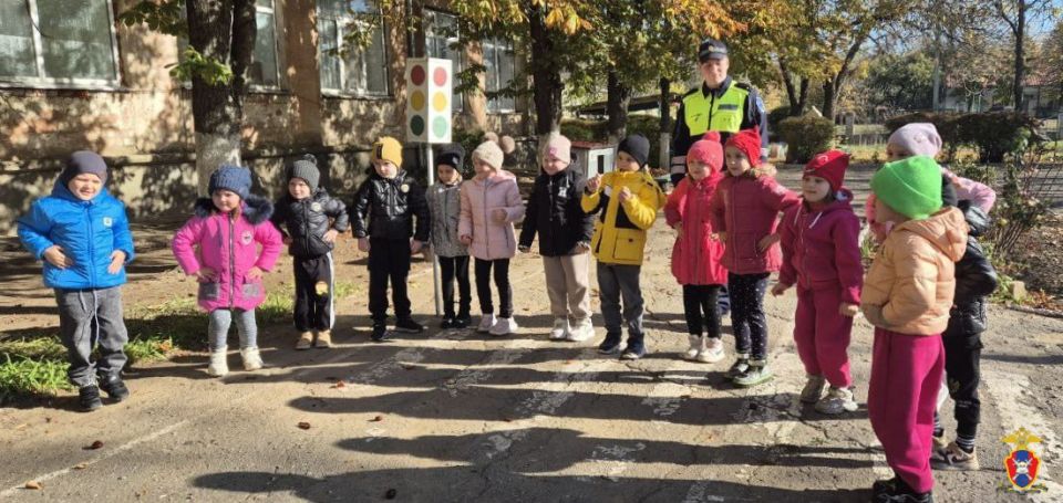 "Светофор и его друзья": госавтоинспекторы приняли участие в познавательном мероприятии, организованном в Чаплинском детском саду №1 "Вишенка"