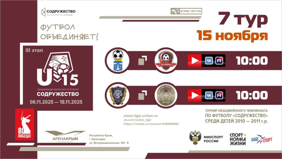 7 ���� ������� ������������� ���������� ������������ U-15 (����� 2025)!