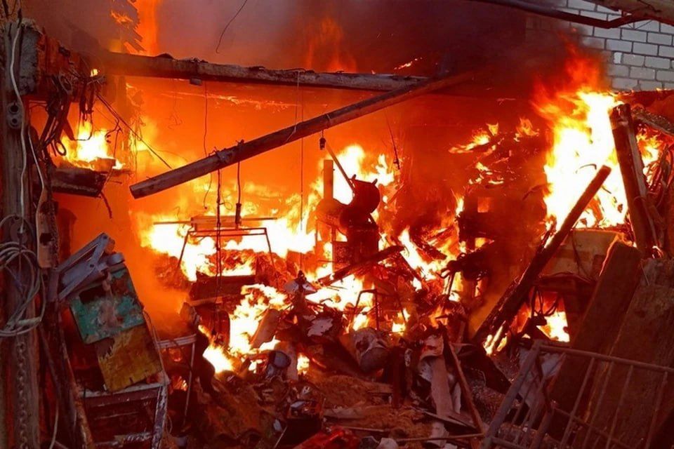 В Каховке произошло два пожара из-за налетов беспилотников