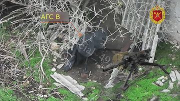Операторы FPV-дронов обнаружили и уничтожили огневую позицию АГС противника вместе с установкой