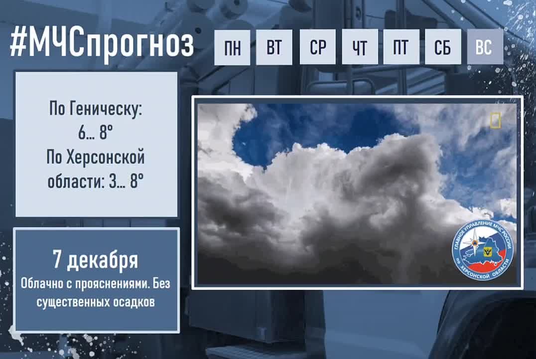 декабря в городе Геническ ожидается: