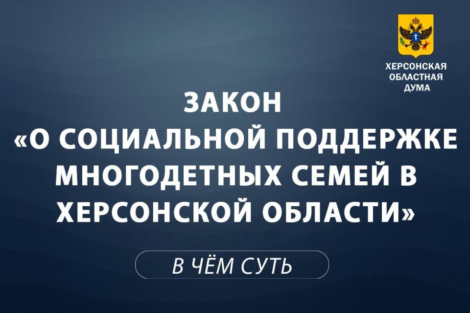Объясняем суть за 1 минуту: Закон о социальной поддержке многодетных семей в Херсонской области