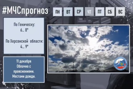 #МЧСпрогноз. декабря в городе Геническ ожидается: