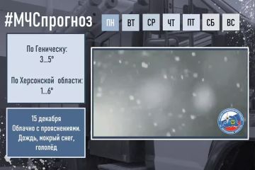 #МЧСпрогноз. декабря по Херсонской области ожидается: облачно с прояснениями