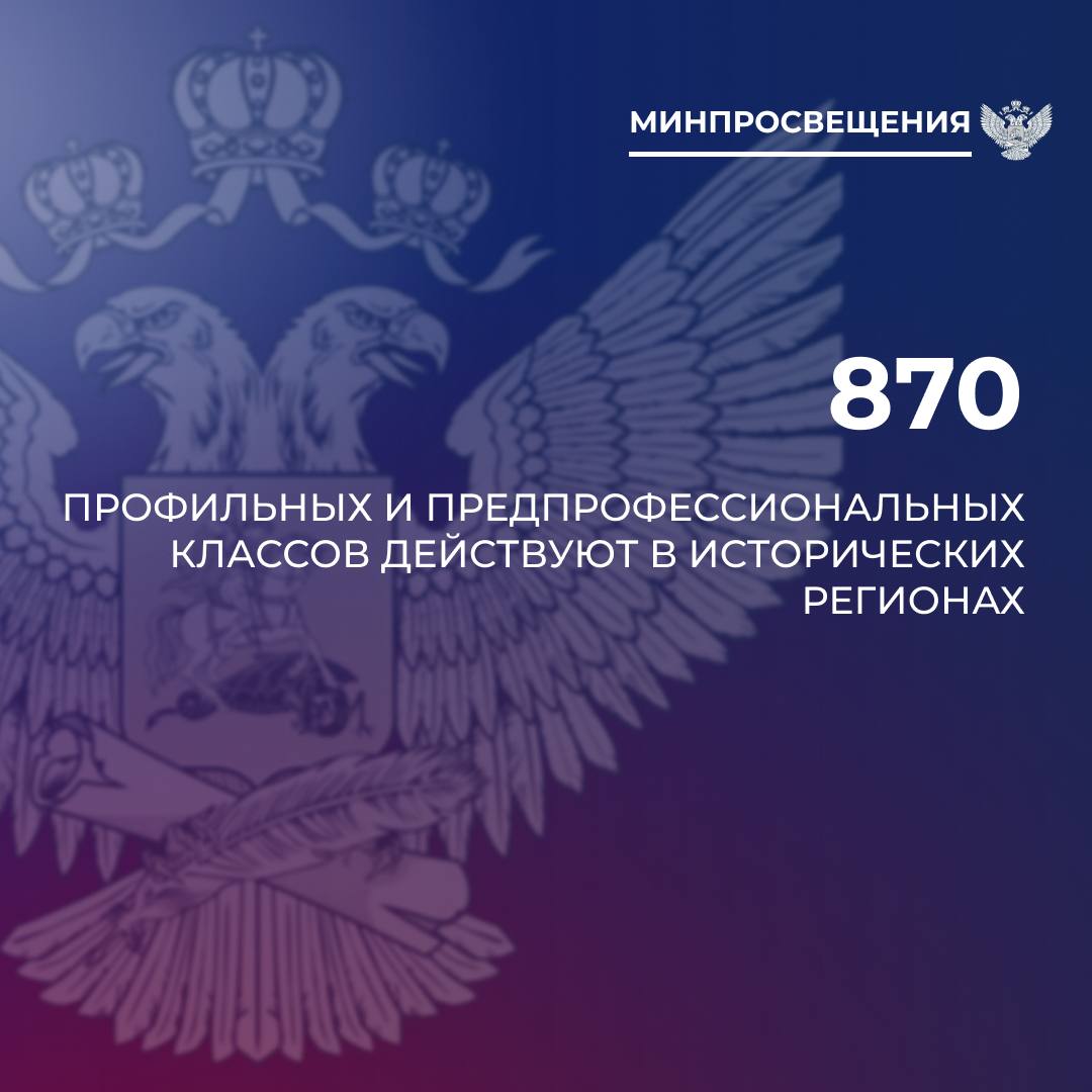 Свыше 870 профильных классов открыто в воссоединенных регионах России