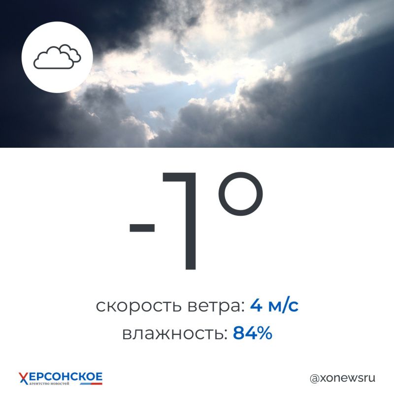 Пасмурная погода ожидается в Херсонской области в среду