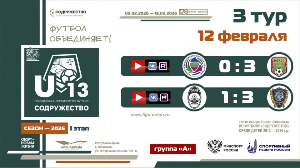 ����� 3 ���� ���� ������������ (U-13)!