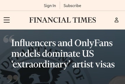 США начали выдавать визы талантов онлифанщицам за «выдающиеся достижения»