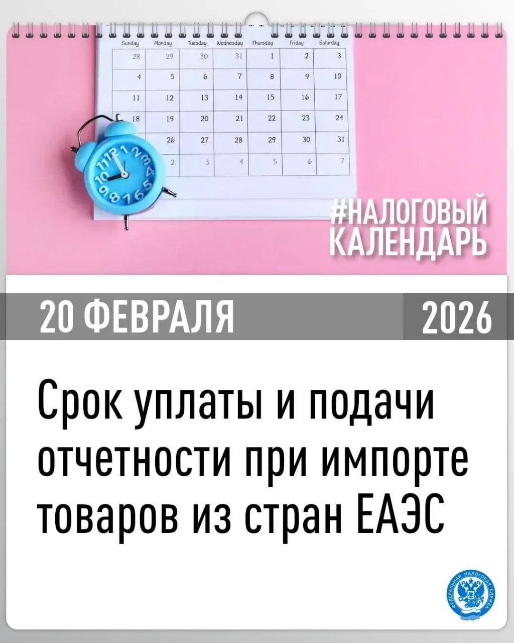 Срок уплаты и подачи отчетности при импорте товаров из ЕАЭС