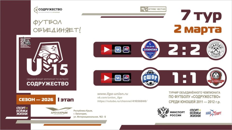 ����� 7 ���� ���� ������������ (U-15)!