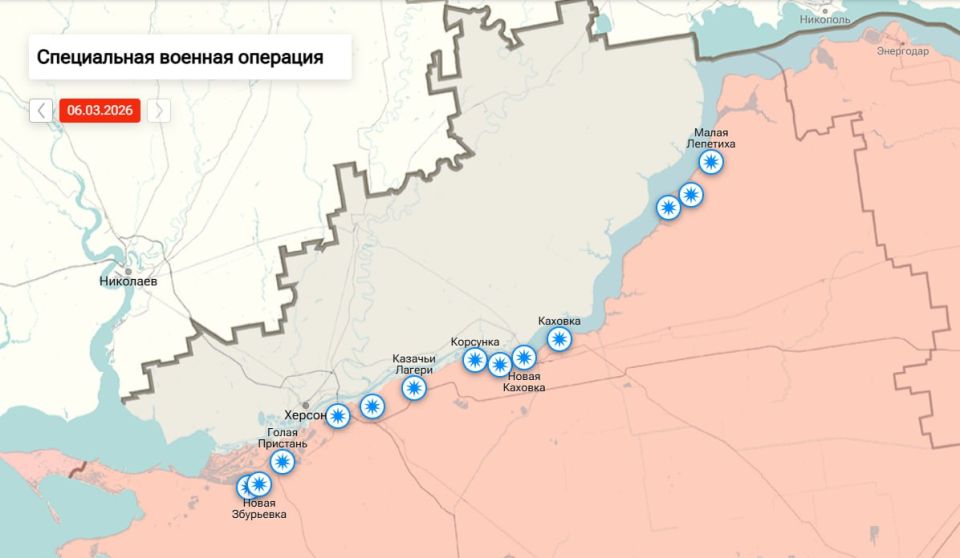 Утренняя сводка по обстрелам левобережья Херсонской области на 09:00 утра 07 марта
